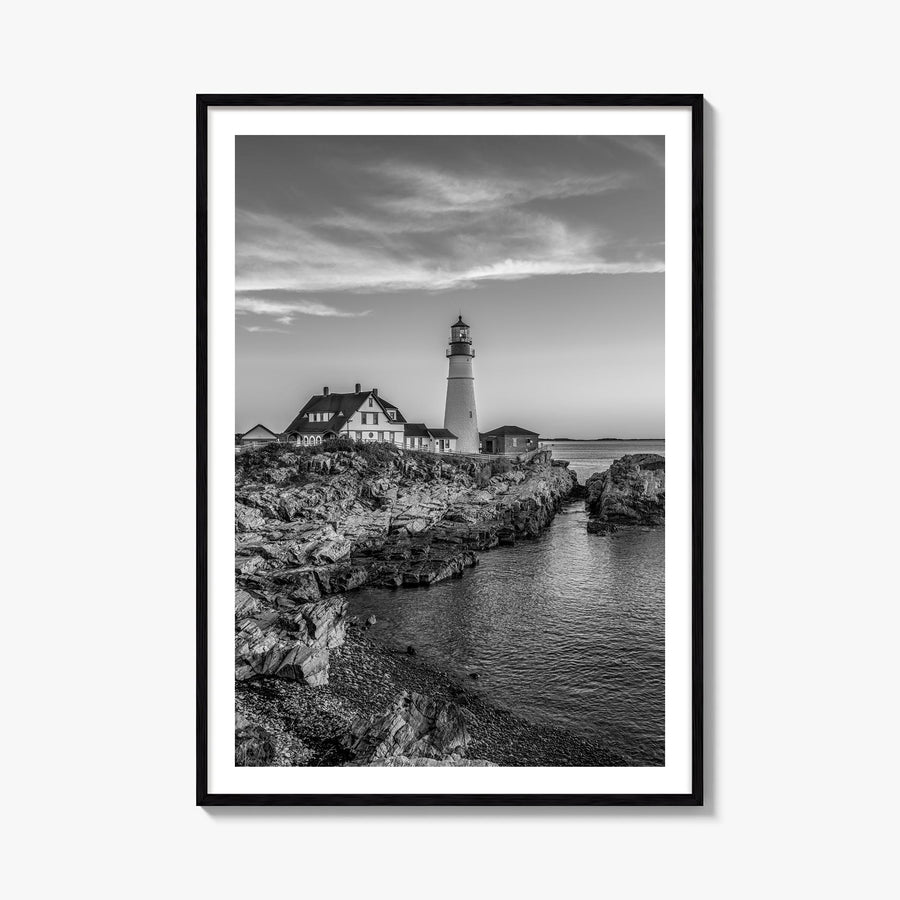 Maine no. 2 black & white photo poster of United States – vertical wall art, unframed print shown in interior mockup