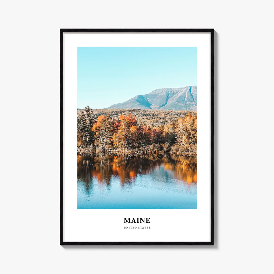 Maine no. 2 colorful classic poster of United States – vertical wall art, unframed print shown in interior mockup