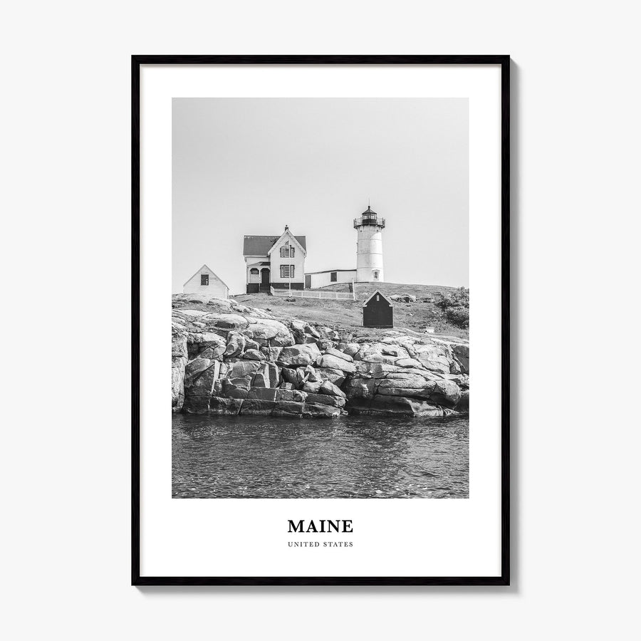 Maine Classic Poster, framed poster mockup