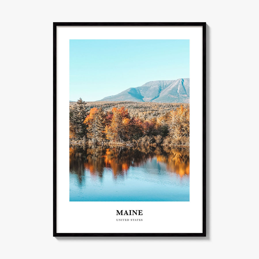 Maine Classic No 2 Poster, framed poster mockup