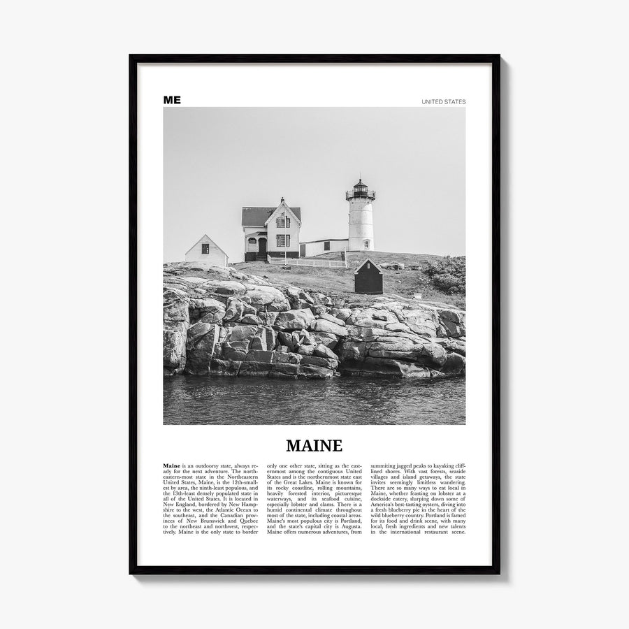 Maine Newspaper No 1 Poster, framed poster mockup