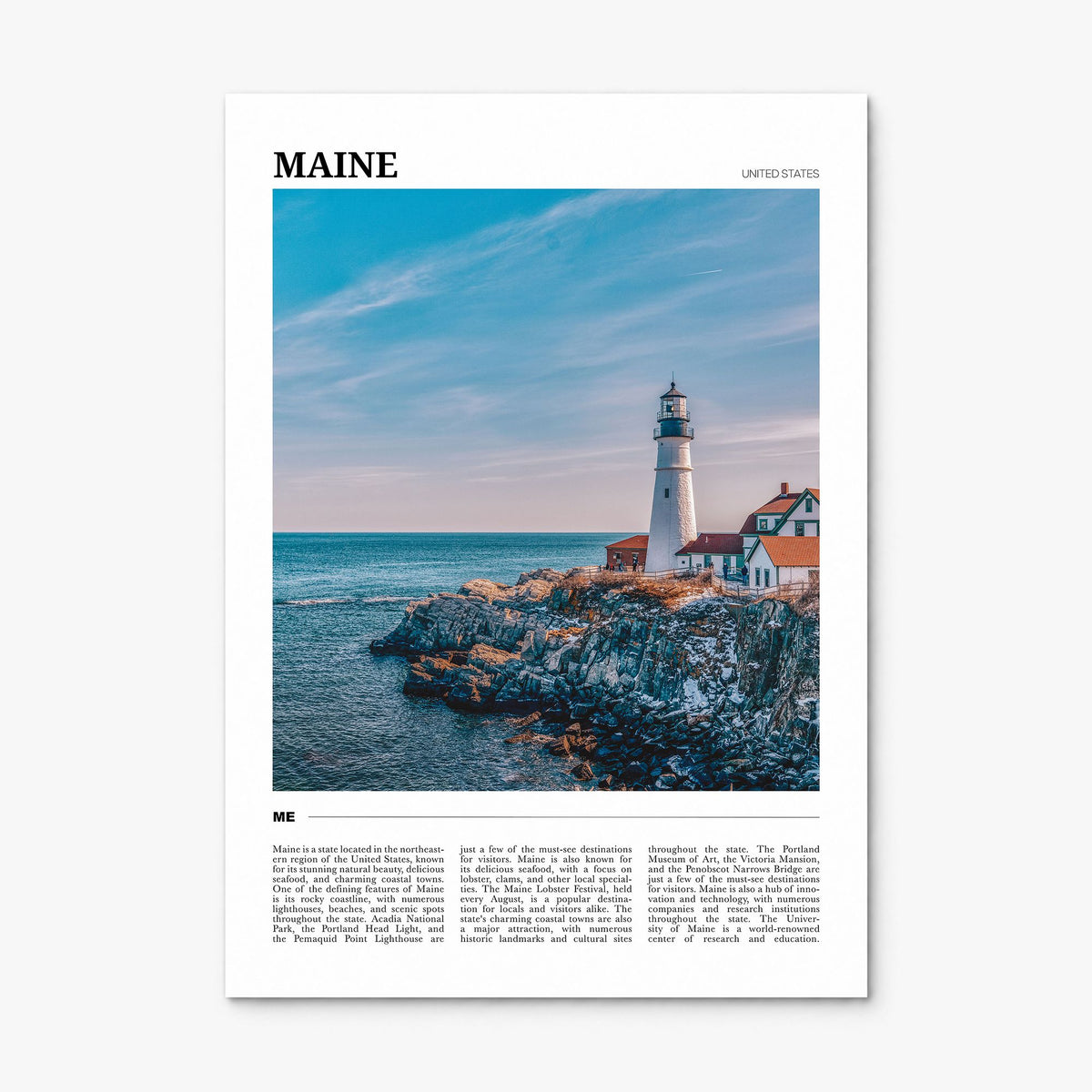 Maine Travel No 1 Poster, print only (unframed)