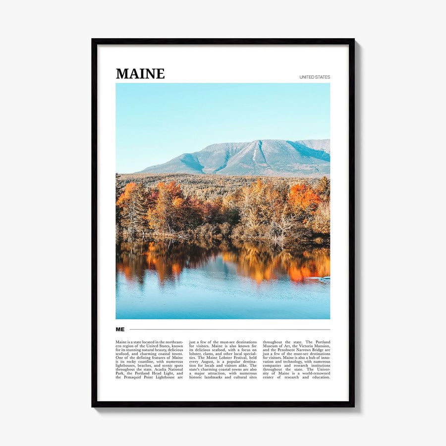 Maine Travel No 2 Poster, framed poster mockup