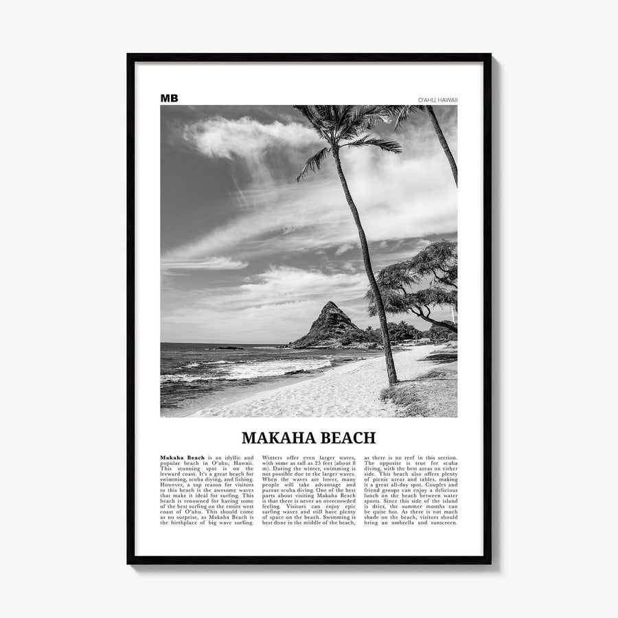 Makaha Beach Newspaper Poster, framed poster mockup