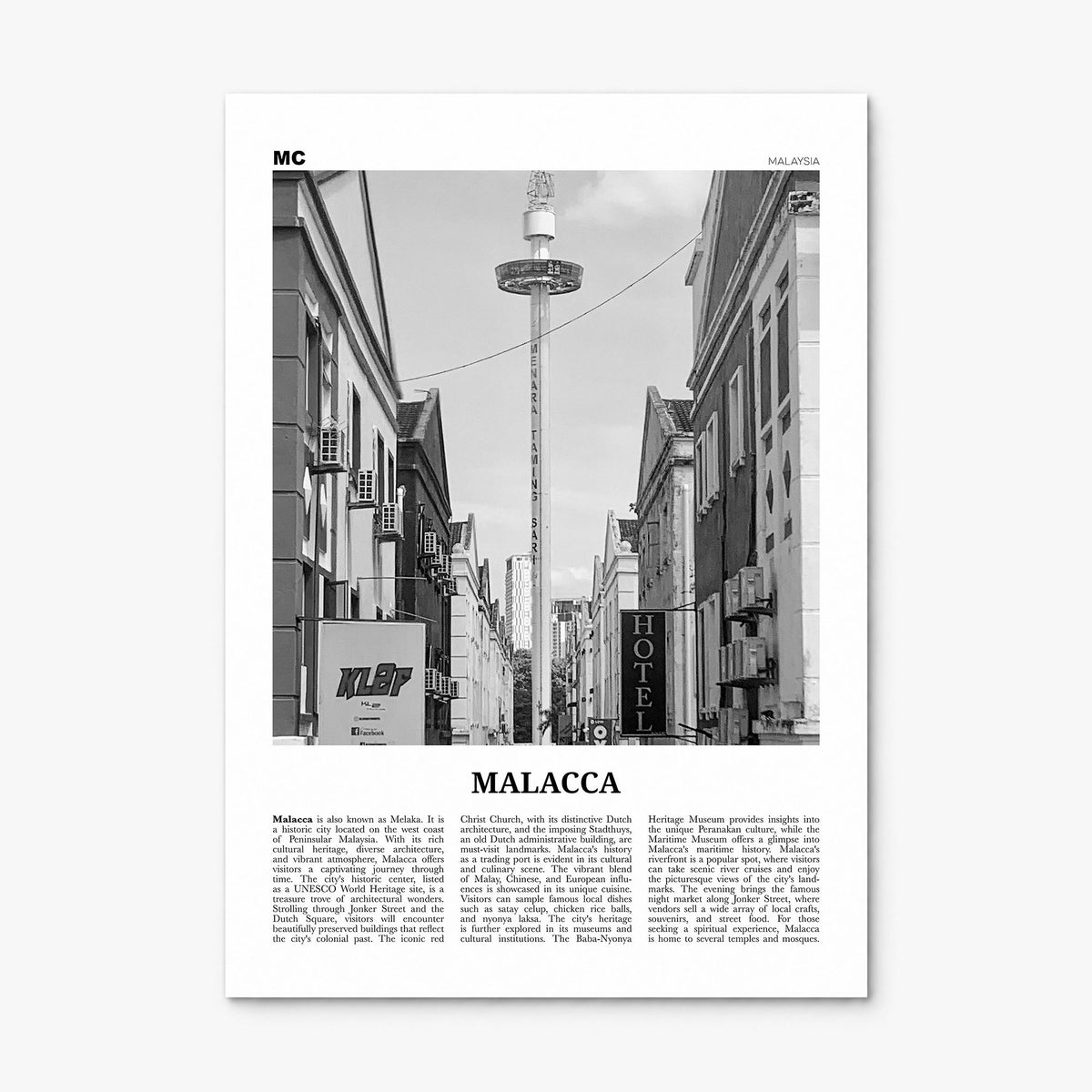 Malacca Newspaper Poster, print only (unframed)