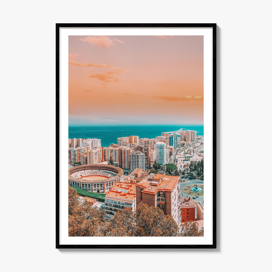 Málaga Photo Poster, framed poster mockup, white border