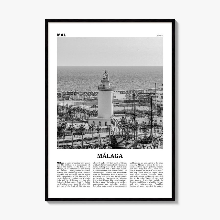 Málaga Newspaper No 3 Poster, framed poster mockup