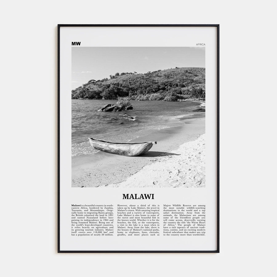 Malawi Poster None / 8x12 in Nbourhood Travel B&W Poster