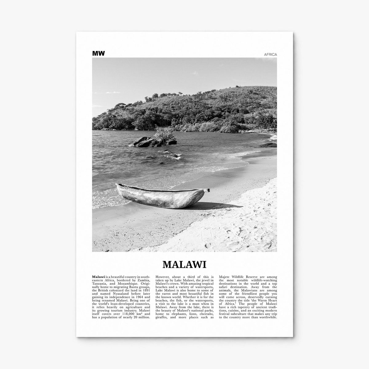 Malawi Newspaper Poster, print only (unframed)