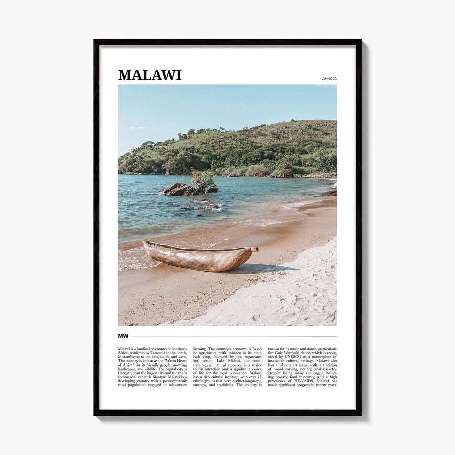Malawi Travel Poster, framed poster mockup