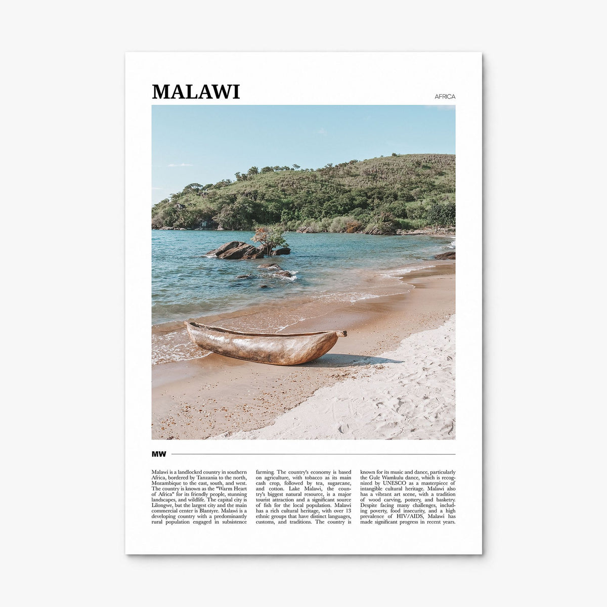 Malawi Travel Poster, print only (unframed)
