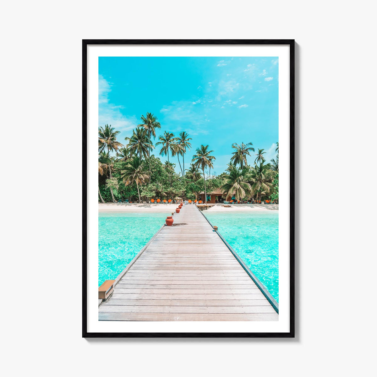 Maldives colorful photo poster of Asia – vertical wall art, unframed print shown in interior mockup