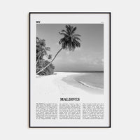 Maldives No 1 Poster None / 8x12 in Nbourhood Travel B&W Poster