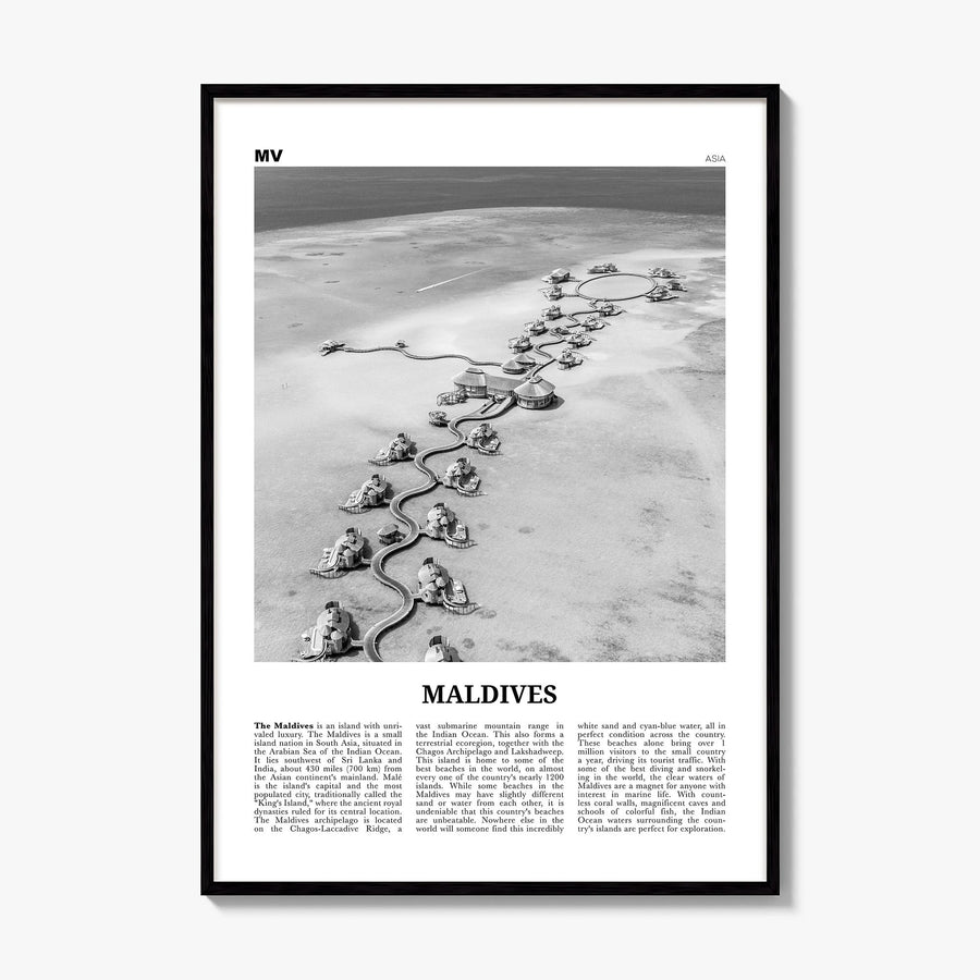 Maldives Newspaper No 2 Poster, framed poster mockup