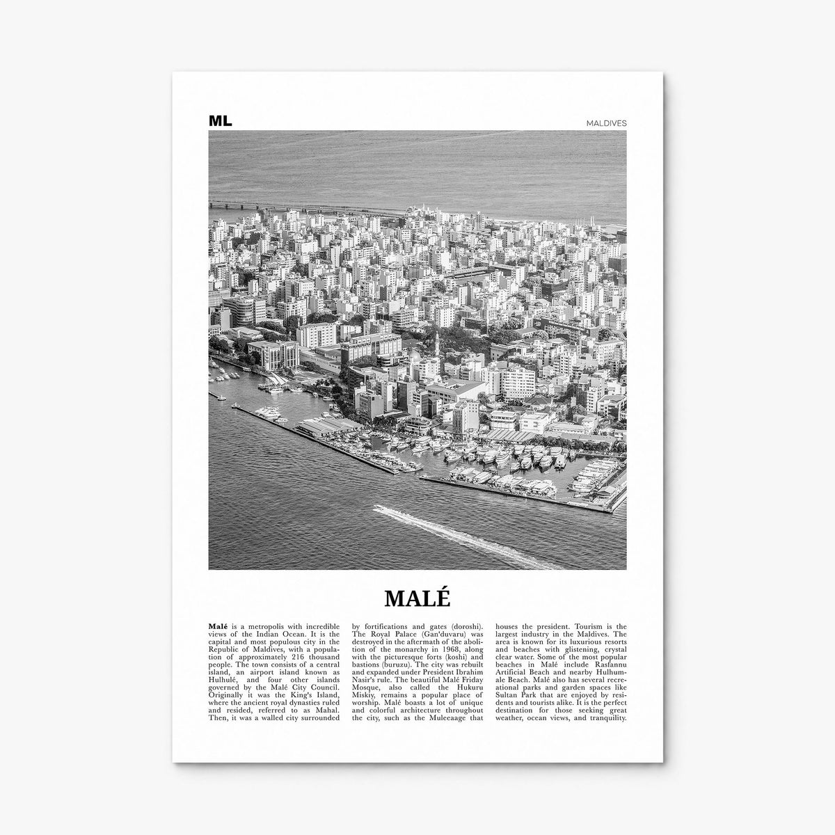 Malé Newspaper Poster, print only (unframed)