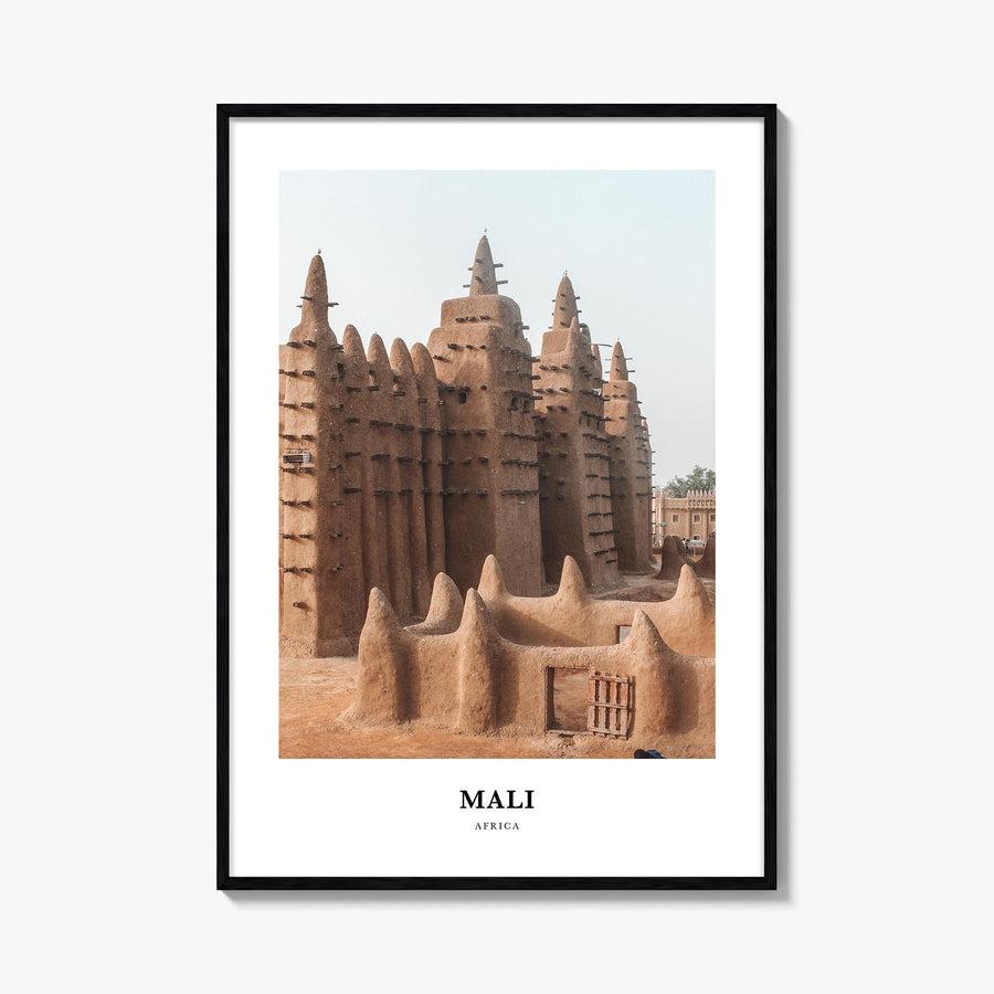 Mali no. 1 colorful classic poster of Africa – vertical wall art, unframed print shown in interior mockup