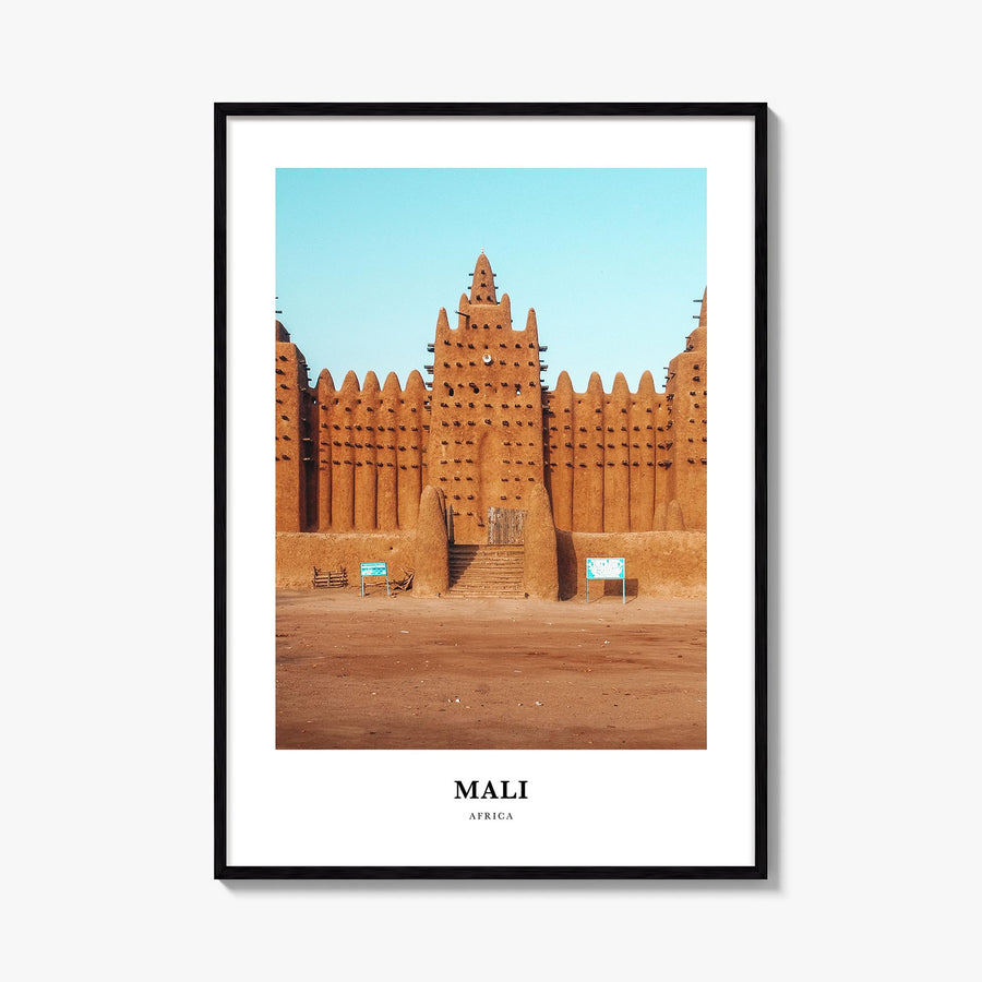 Mali no. 2 colorful classic poster of Africa – vertical wall art, unframed print shown in interior mockup
