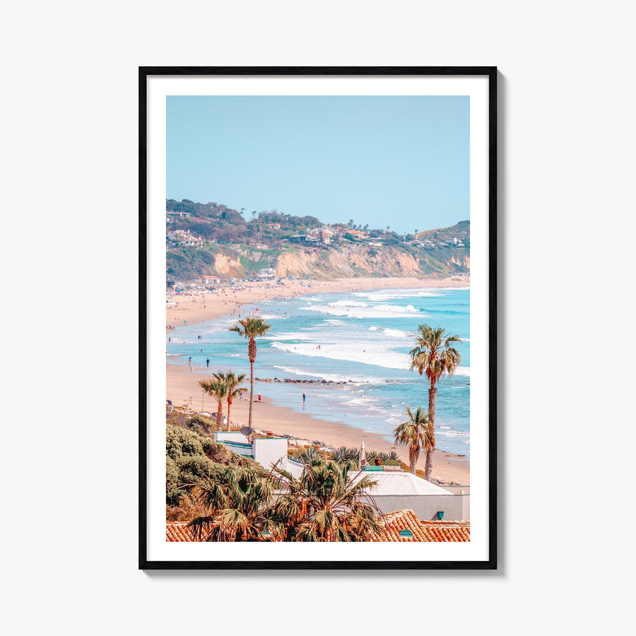 Malibu no. 1 colorful photo poster of California, USA – vertical wall art, unframed print shown in interior mockup