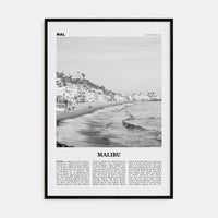 Malibu No 1 Poster Black Wood / 8x12 in Nbourhood Travel B&W Poster