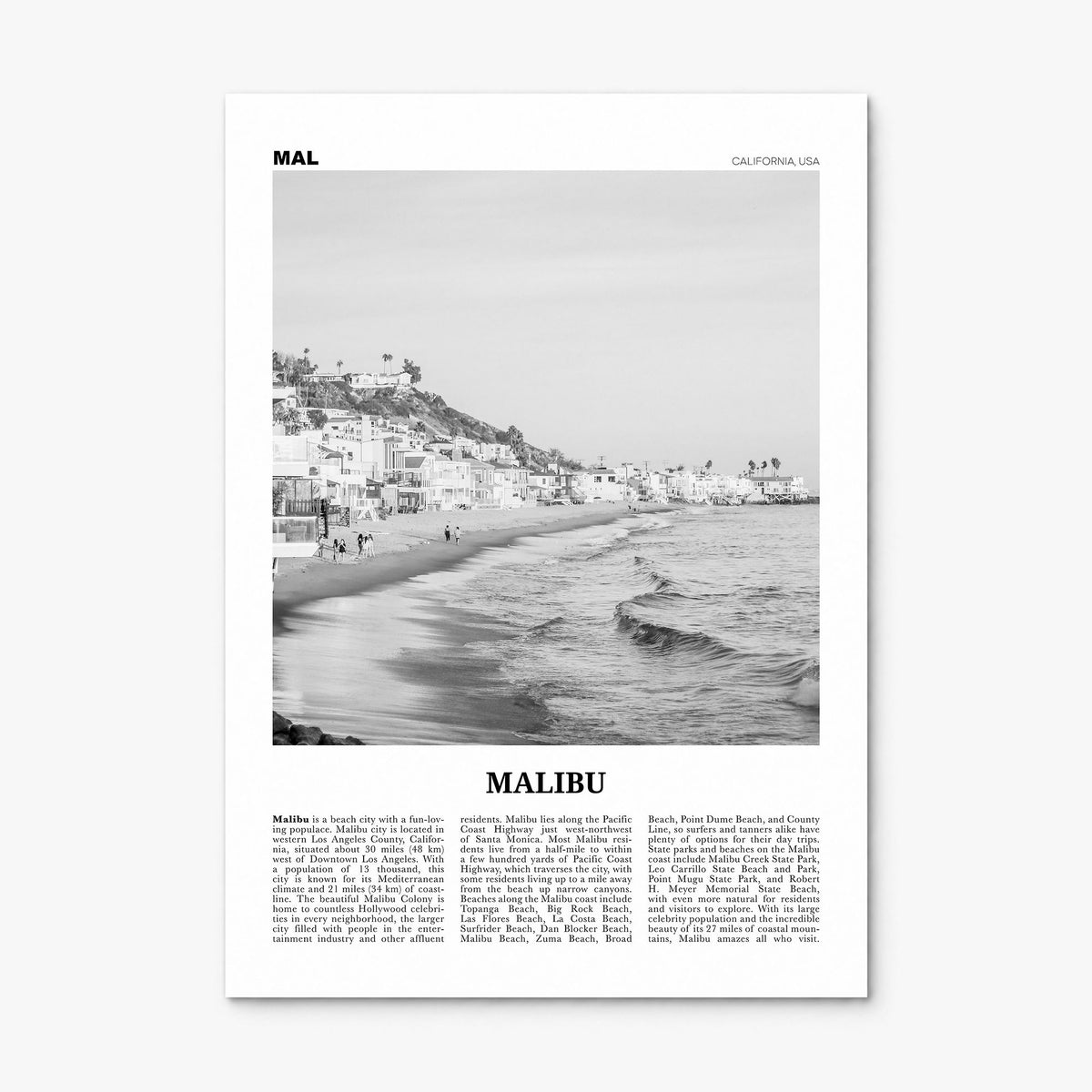 Malibu Newspaper No 1 Poster, print only (unframed)