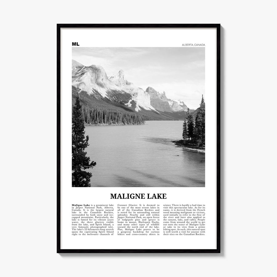Maligne Lake Newspaper Poster, framed poster mockup
