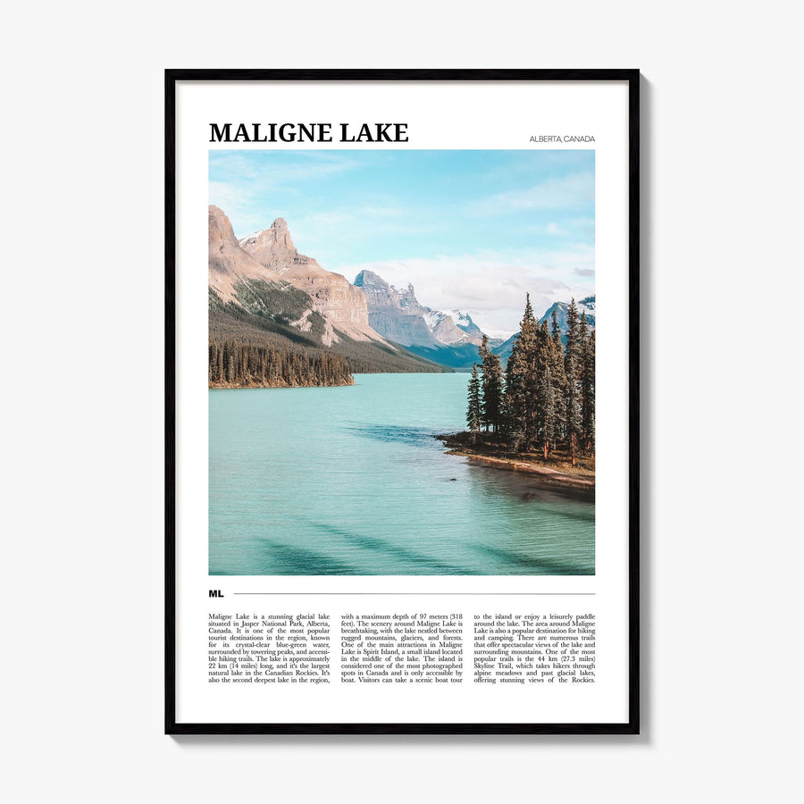 Maligne Lake Travel Poster, framed poster mockup