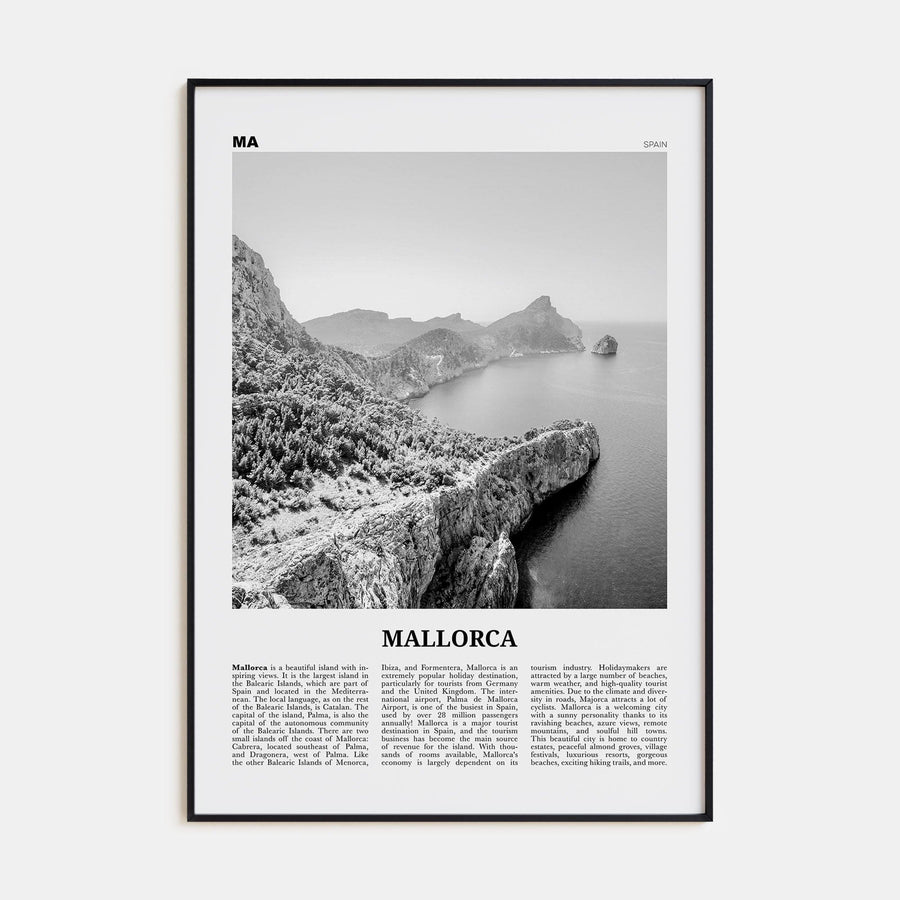 Mallorca No 1 Poster None / 8x12 in Nbourhood Travel B&W Poster