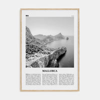 Mallorca No 1 Poster Natural Wood / 8x12 in Nbourhood Travel B&W Poster