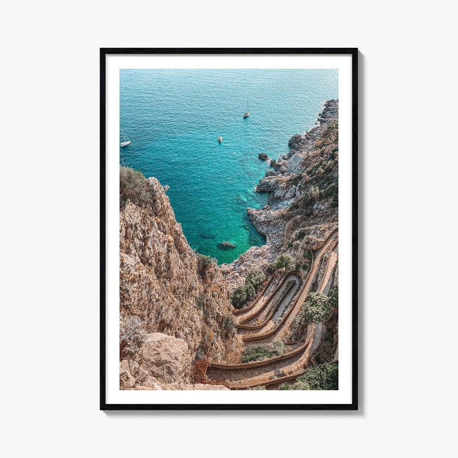 Mallorca no. 1 colorful photo poster of Spain – vertical wall art, unframed print shown in interior mockup