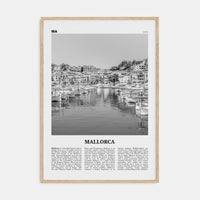 Mallorca No 2 Poster Natural Wood / 8x12 in Nbourhood Travel B&W Poster