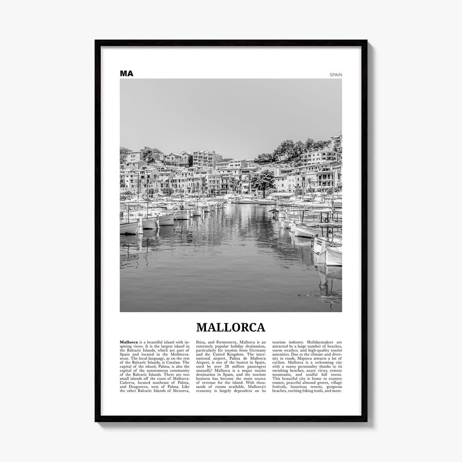 Mallorca Newspaper No 2 Poster, framed poster mockup