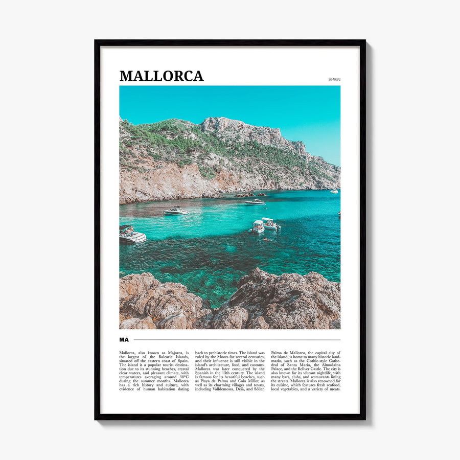Mallorca Travel Poster, framed poster mockup