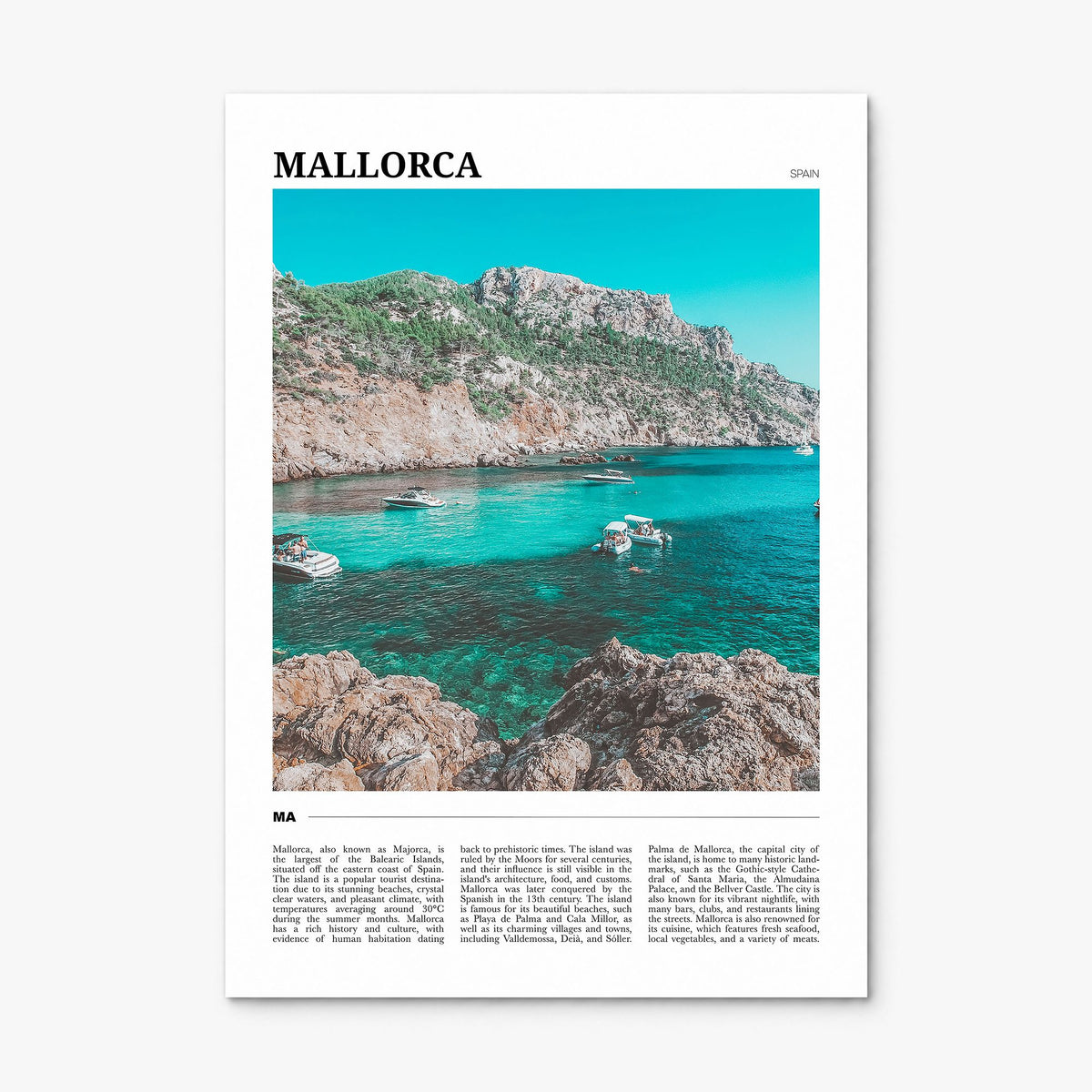 Mallorca Travel Poster, print only (unframed)