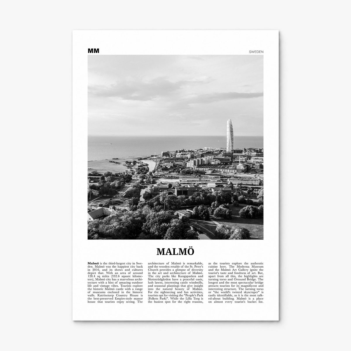 Malmö Newspaper Poster, print only (unframed)