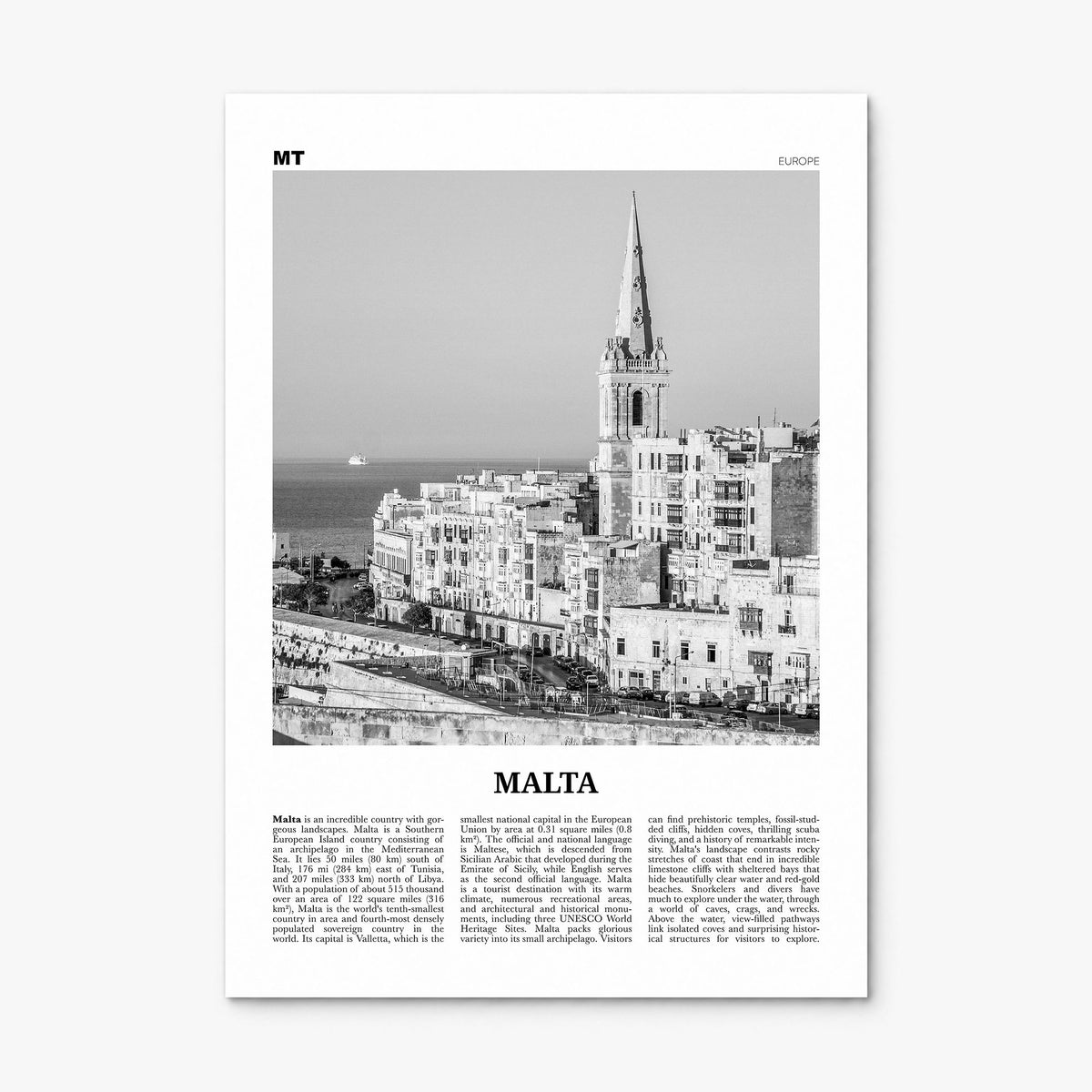Malta Newspaper Poster, print only (unframed)