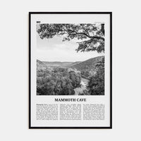 Mammoth Cave Poster Black Wood / 8x12 in Nbourhood Travel B&W Poster