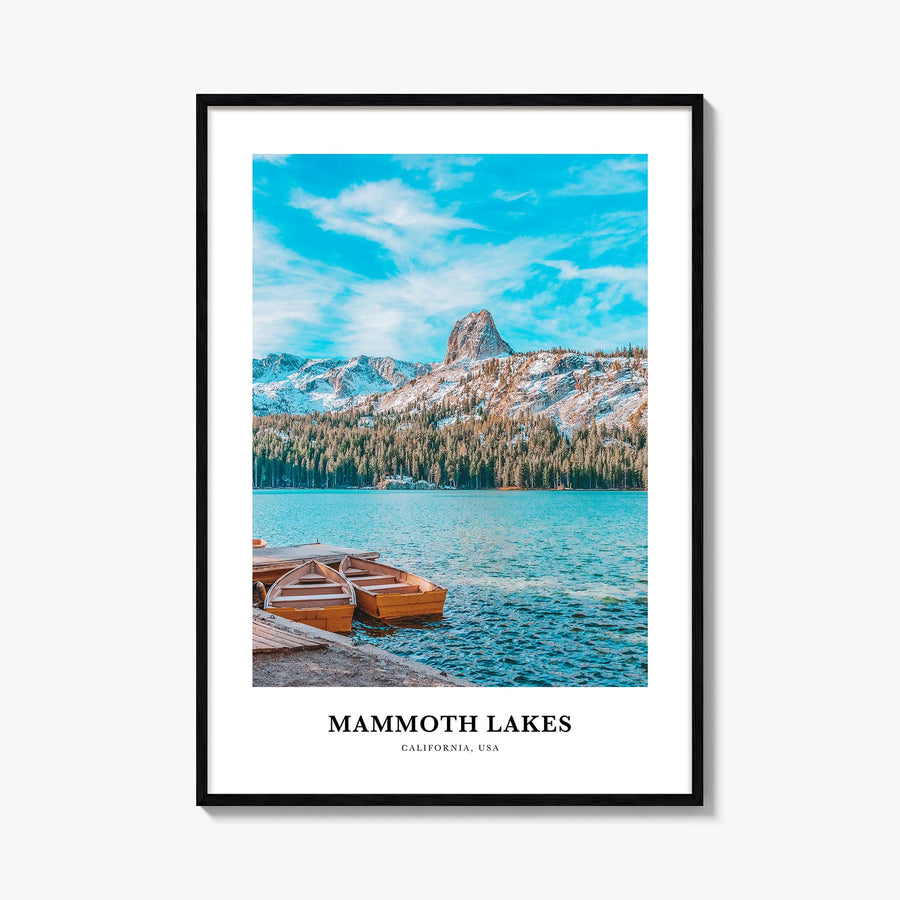 Mammoth Lakes colorful classic poster of California, USA – vertical wall art, unframed print shown in interior mockup