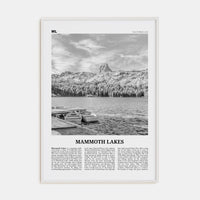 Mammoth Lakes Poster White Wood / 8x12 in Nbourhood Travel B&W Poster