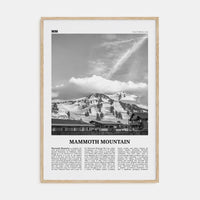 Mammoth Mountain Poster Natural Wood / 8x12 in Nbourhood Travel B&W Poster