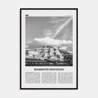 Mammoth Mountain Poster Black Wood / 8x12 in Nbourhood Travel B&W Poster