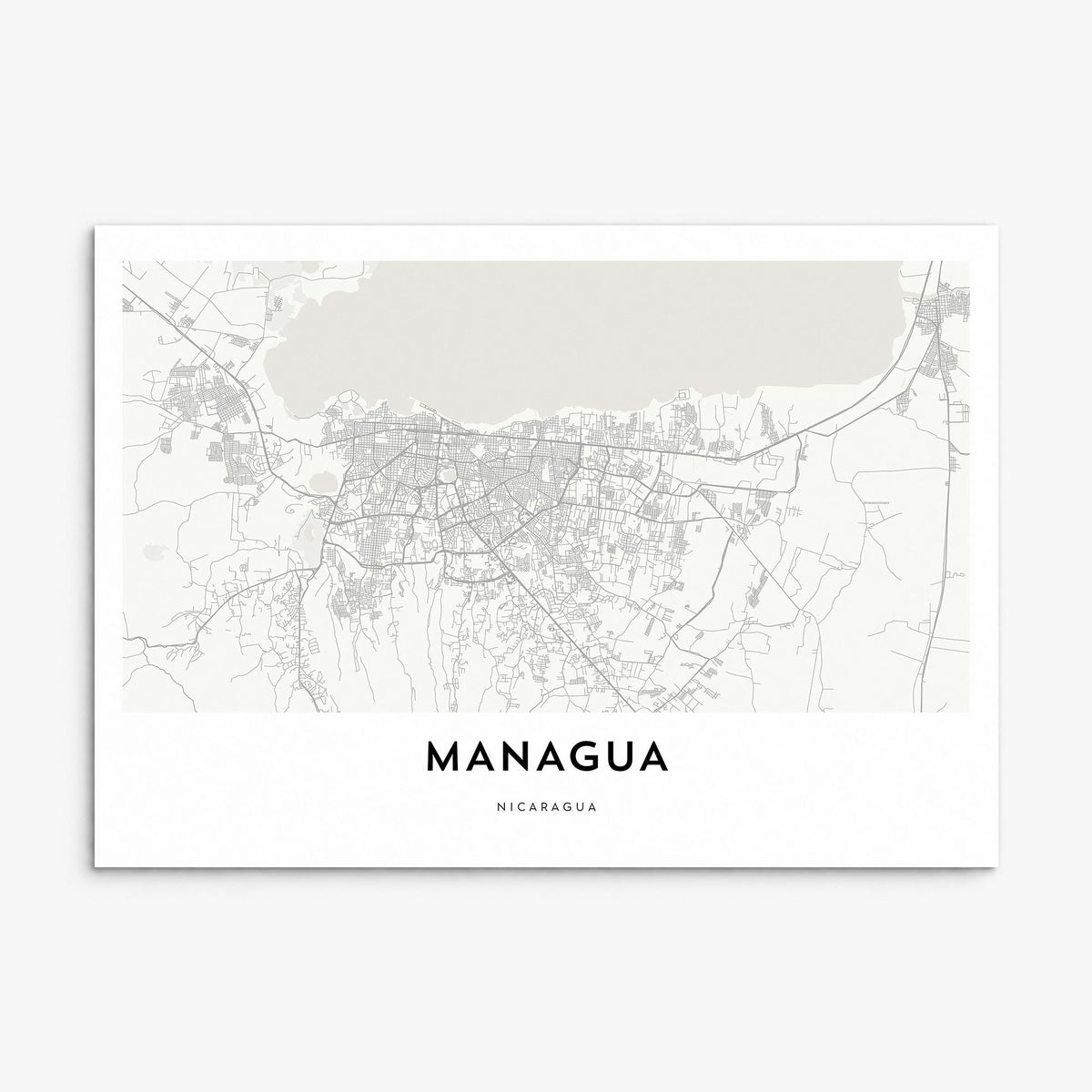 Managua Map Poster, print only (unframed)