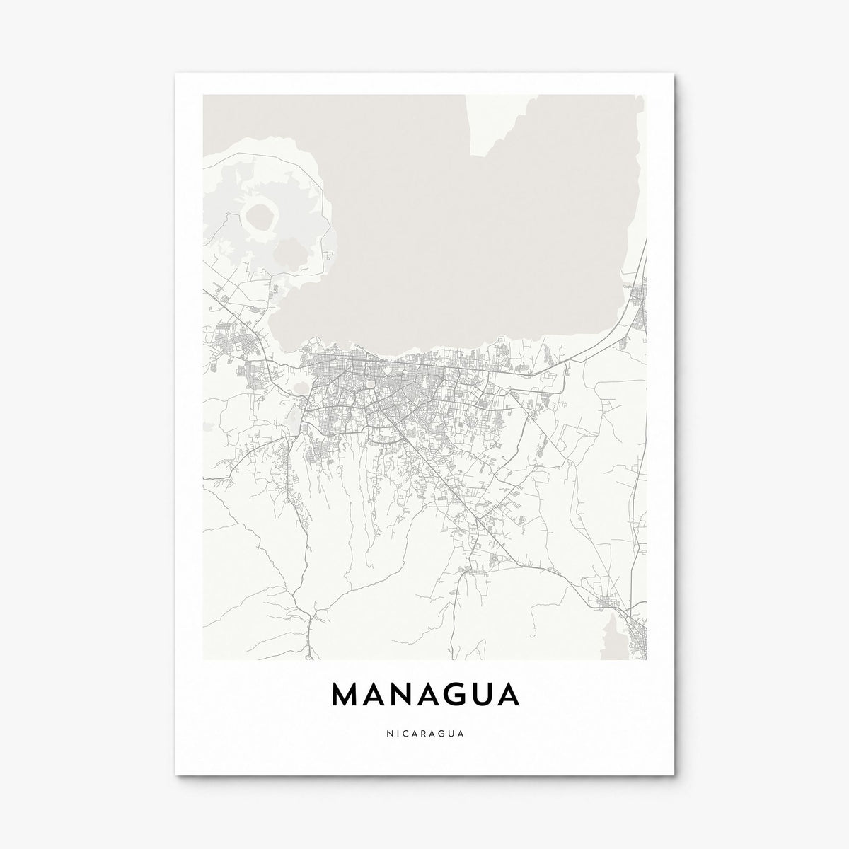 Managua Map Poster, print only (unframed)