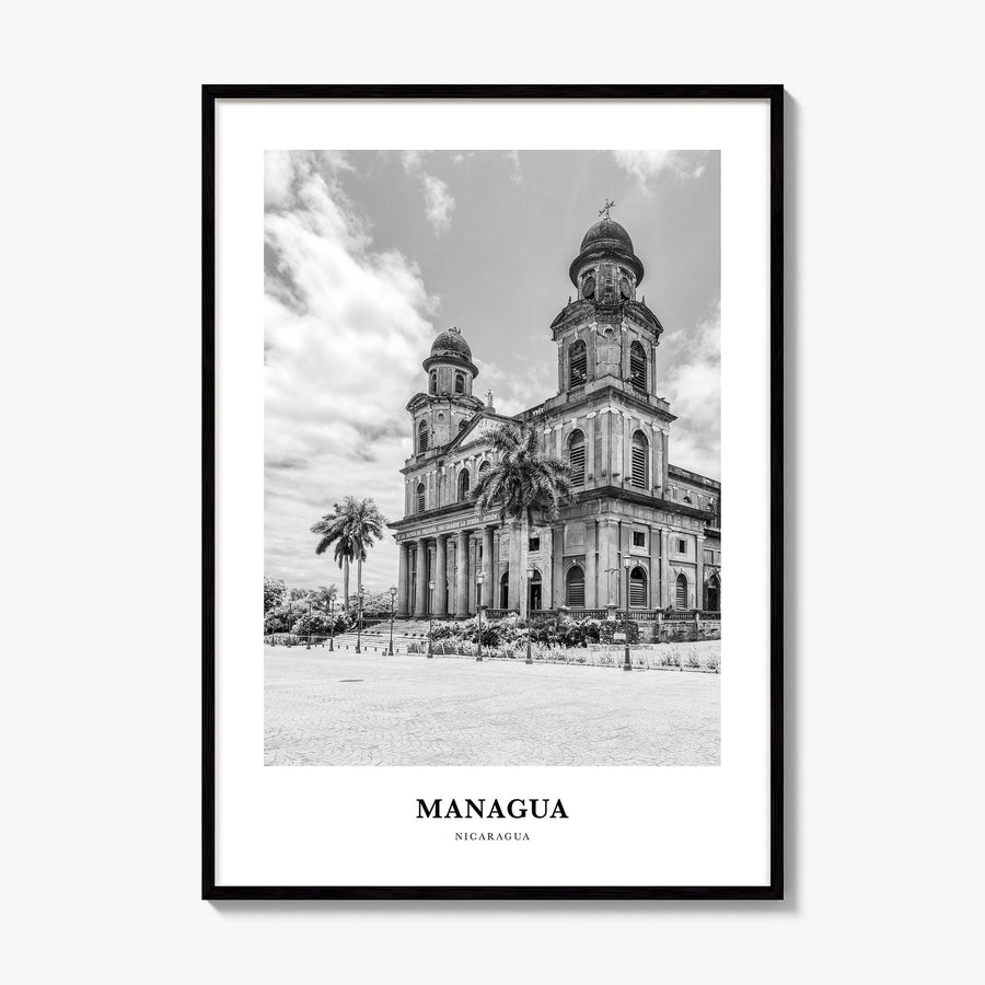Managua Classic Poster, framed poster mockup