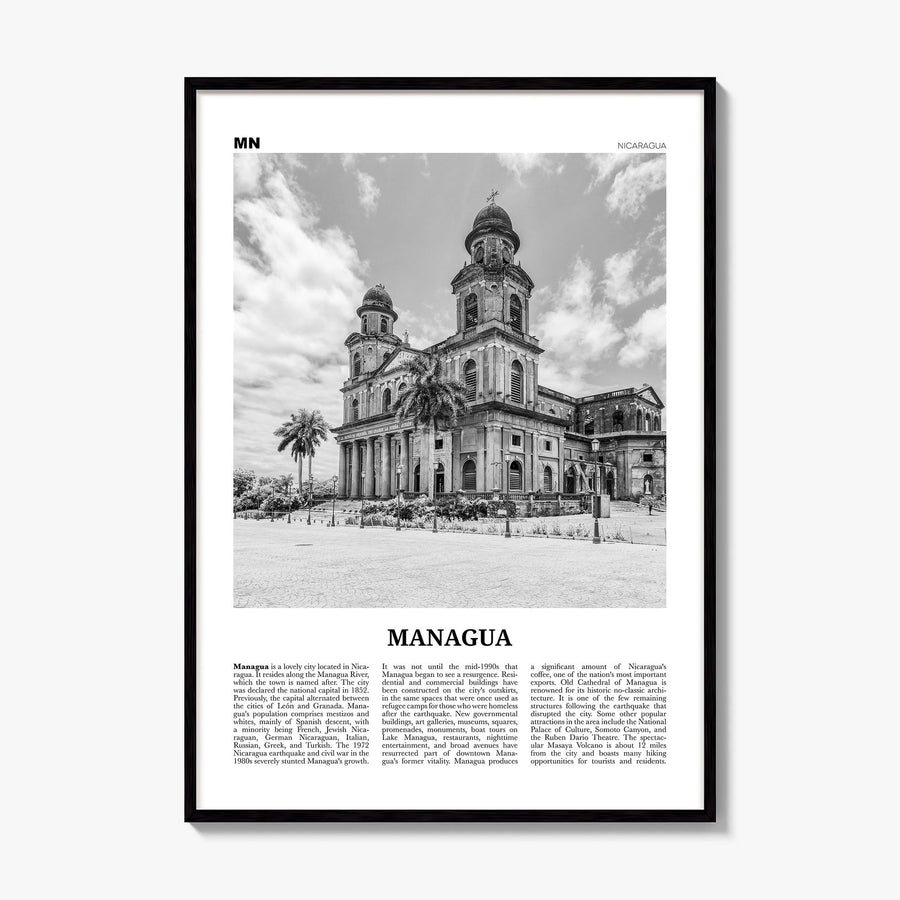 Managua Newspaper Poster, framed poster mockup