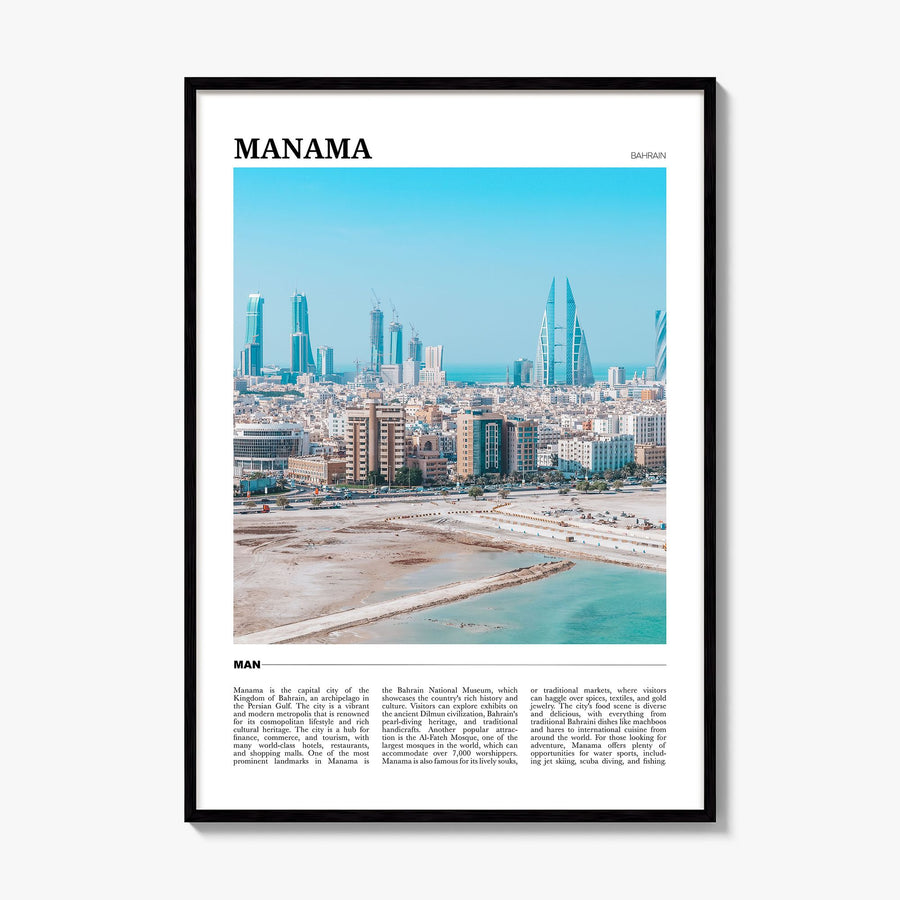 Manama Travel Poster, framed poster mockup
