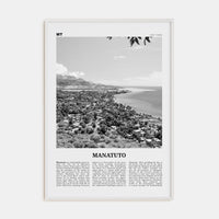 Manatuto Poster White Wood / 8x12 in Nbourhood Travel B&W Poster