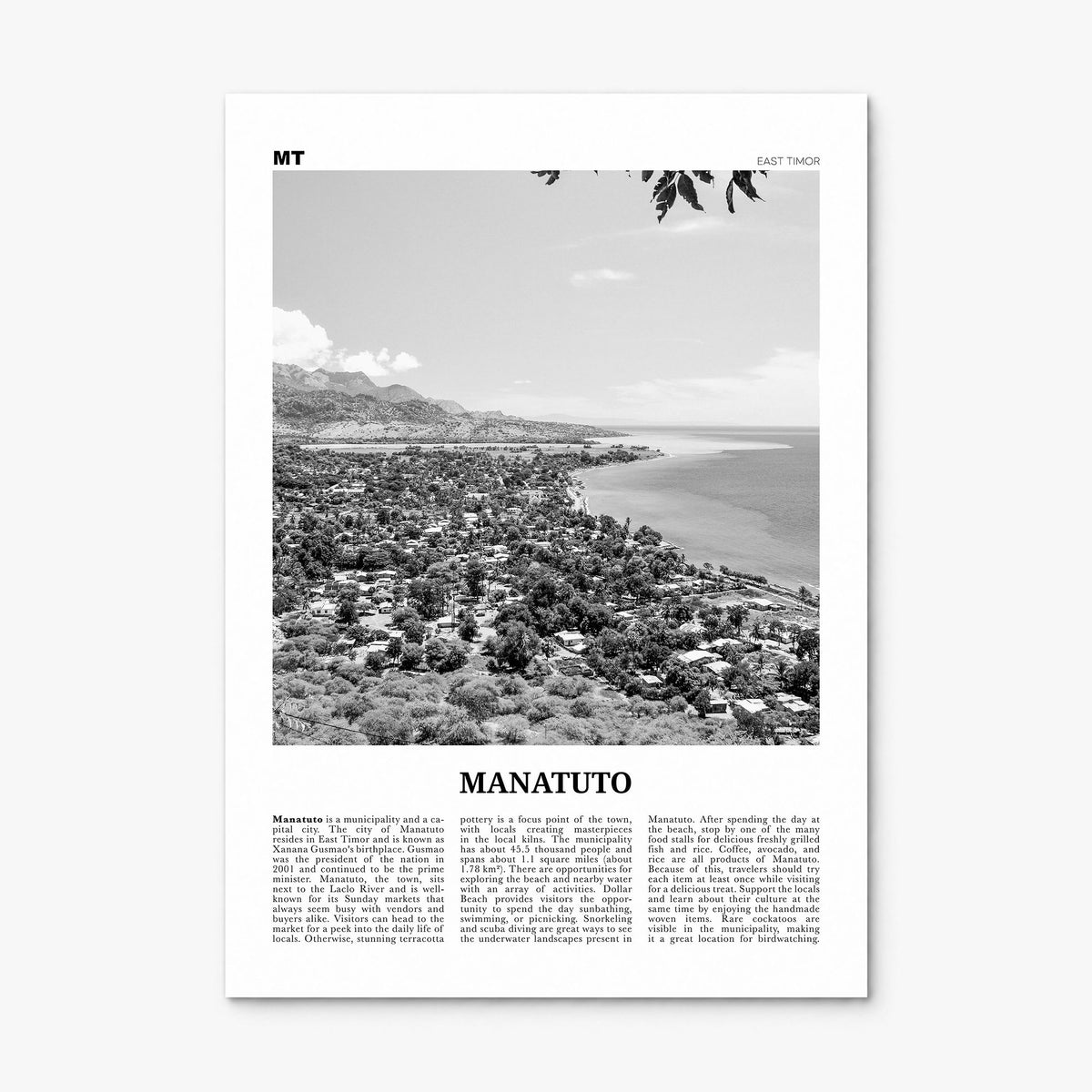 Manatuto Newspaper Poster, print only (unframed)