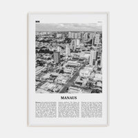 Manaus Poster White Wood / 8x12 in Nbourhood Travel B&W Poster