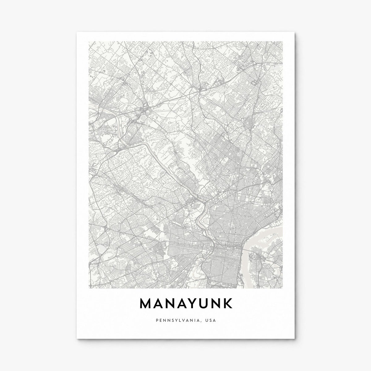 Manayunk Map Poster, print only (unframed)
