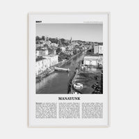 Manayunk Poster White Wood / 8x12 in Nbourhood Travel B&W Poster